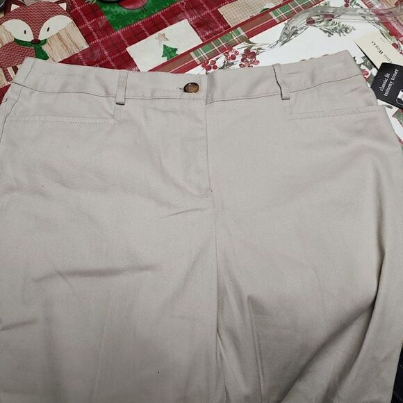 New Studio Works Stone Colored Classic Fit Tummy Toner Cropped Pants Women's 10P - Picture 2 of 3